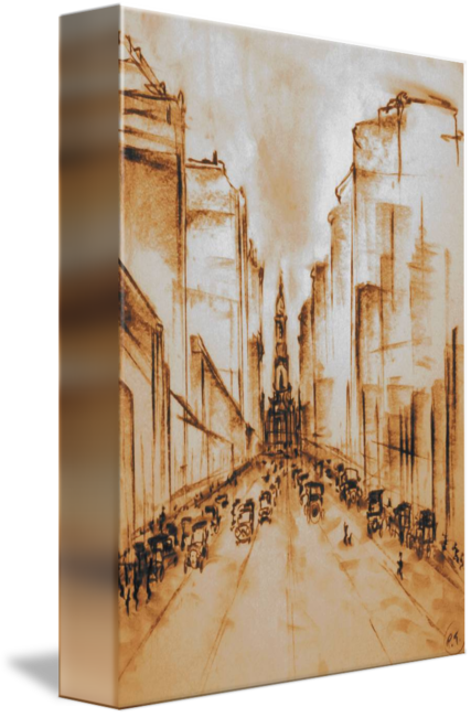 Old Fine Art By Peter Potter - Philadelphia (427x650), Png Download