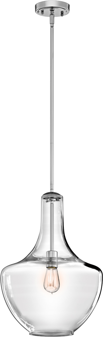 Hanging Light Bulb Png - Kichler Everly Pendant Lighting 42046 In Chrome (1876x1472), Png Download
