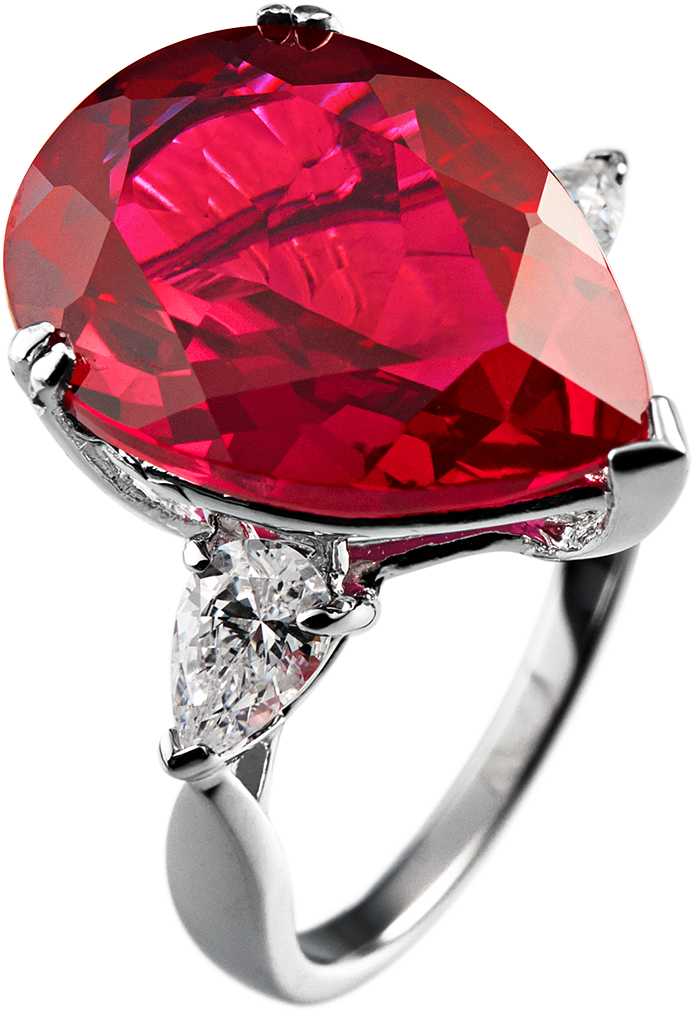 Angelina Red Cocktail Ring - Red Ring (1200x1200), Png Download