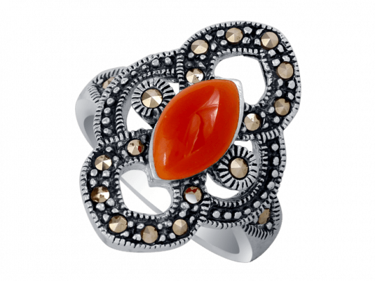 Majestic Red Silver Ring - Silver (540x405), Png Download