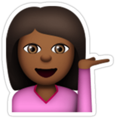 Icons Logos Emojis - Light Brown Girl Emoji (375x360), Png Download