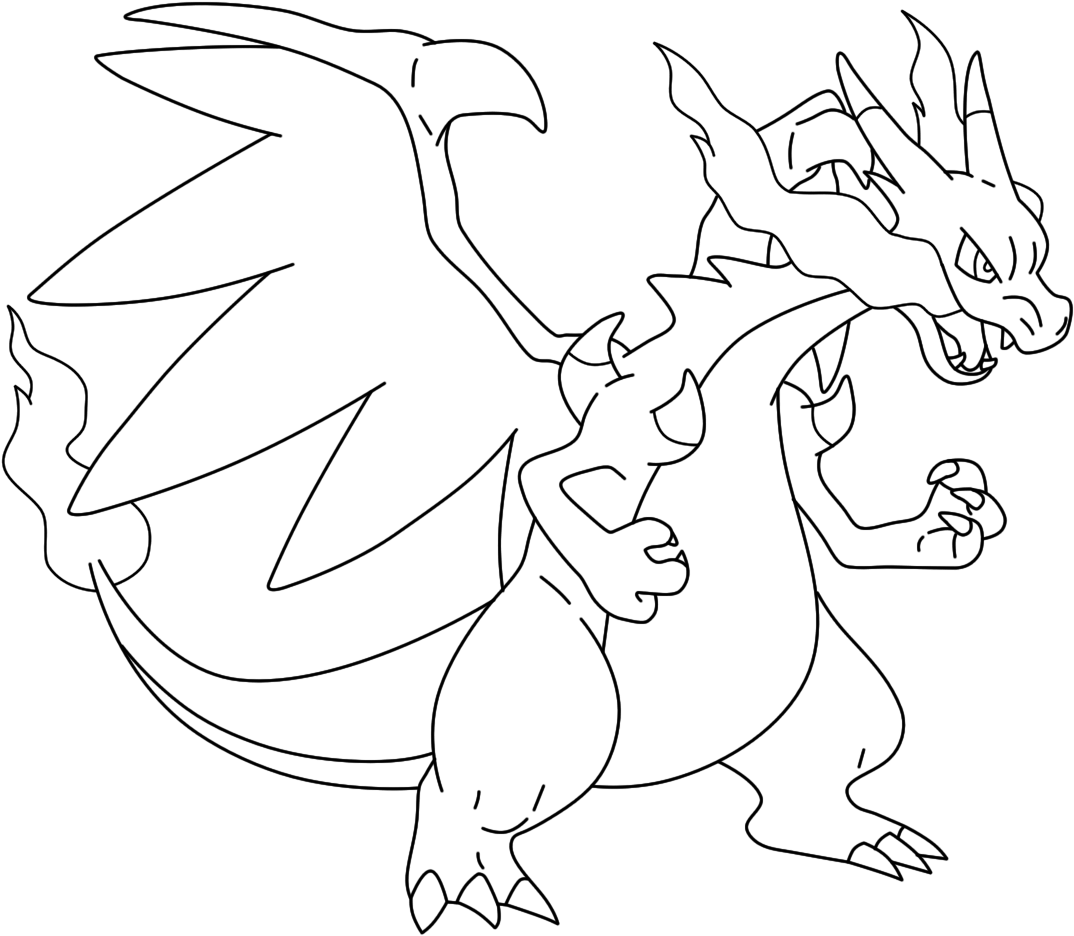 Download Transparent Mega Charizard Drawing Mega Charizard X Coloring 
