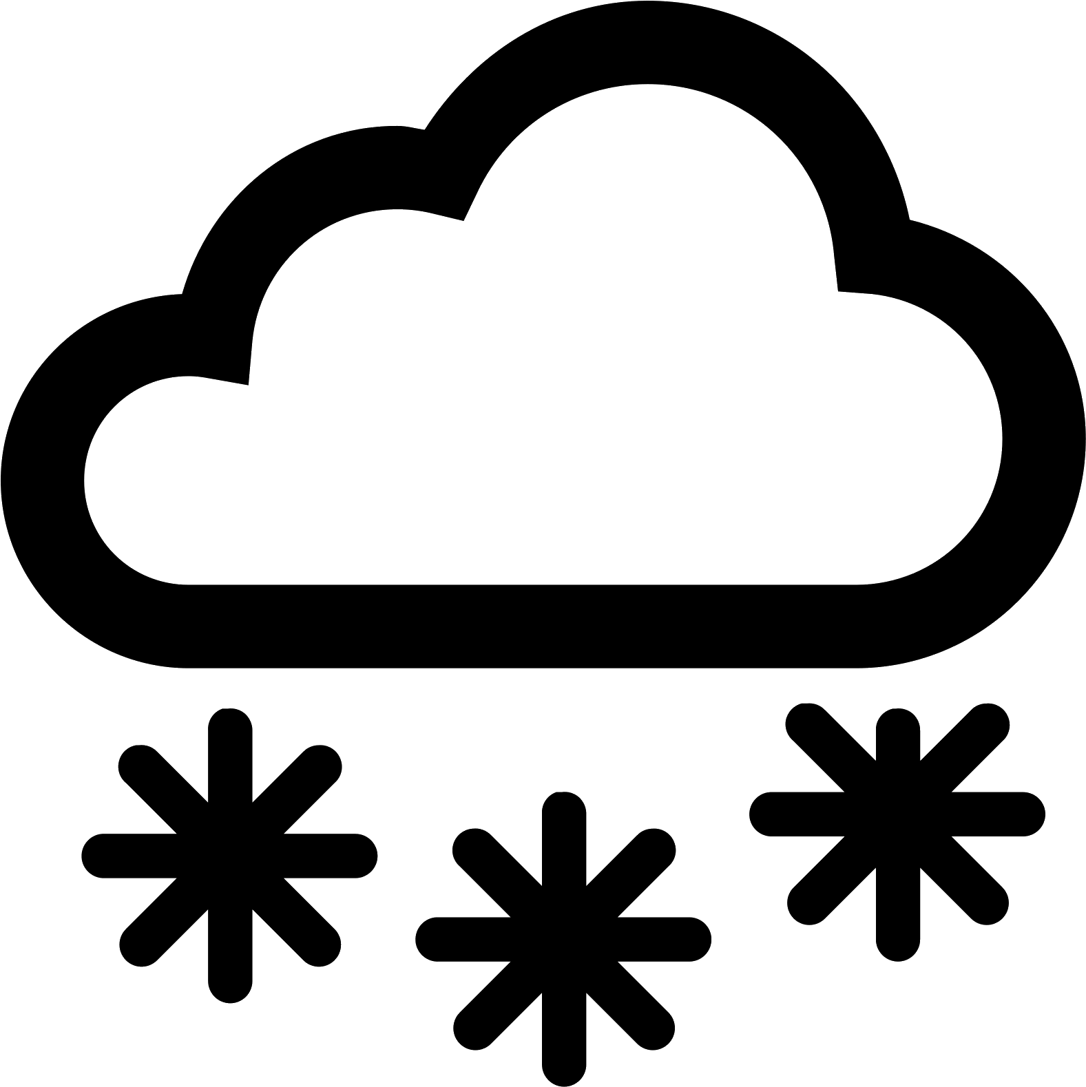 Icon Free Download And Clip Art Black And White Library - Snow Weather Icon Png (1600x1600), Png Download