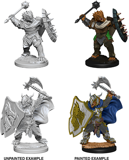 Male Wizkids Unpainted Miniatures - Nolzur's Marvelous Miniatures Dragonborn (450x551), Png Download