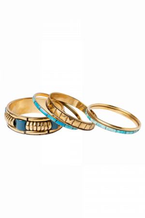 Sea Green With Gold Unique Pattern Bangles - Gold (300x450), Png Download