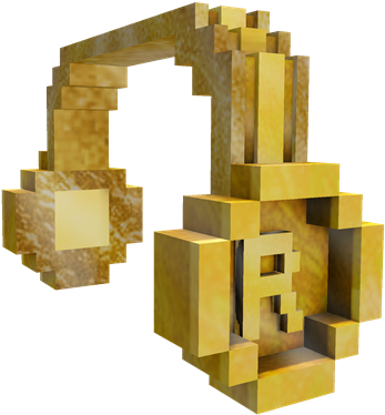 Gold 8-bit Headphones - 8 Bit Headphones (420x420), Png Download