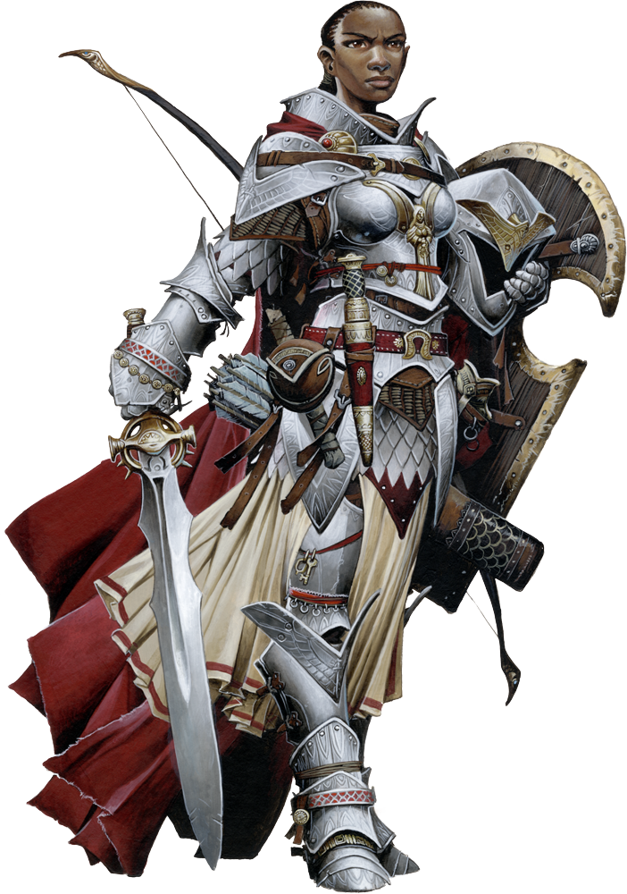 Paladin - Seelah - Pathfinder Paladin (702x1000), Png Download