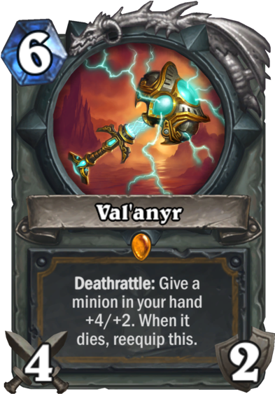 All Nine Of The Game's Classes Will Receive A Legendary - Val Anyr Hearthstone (400x569), Png Download