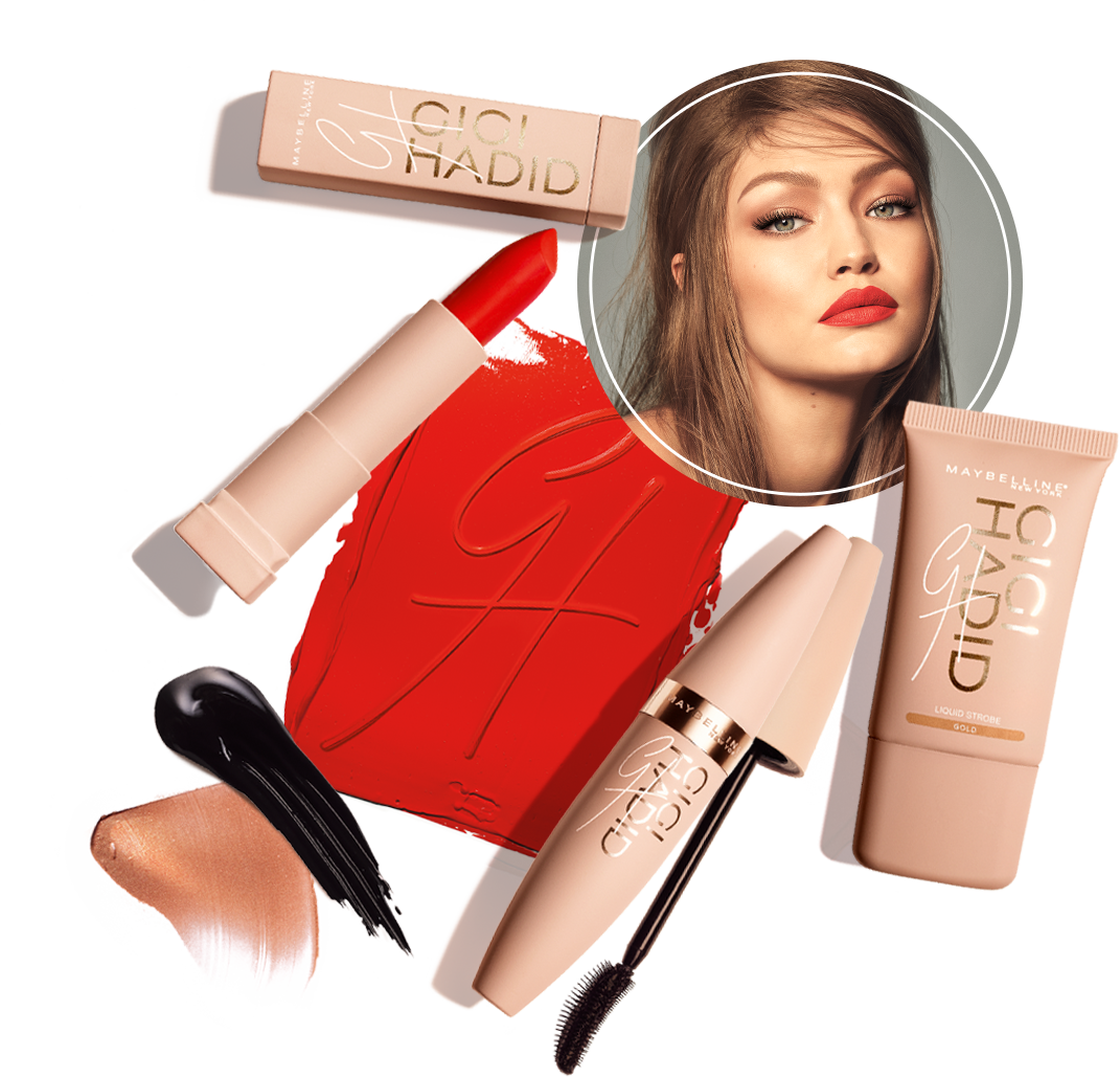 Gigi Hadid Maybelline Collection - Collection Gigi Hadid Maybelline (1071x1029), Png Download