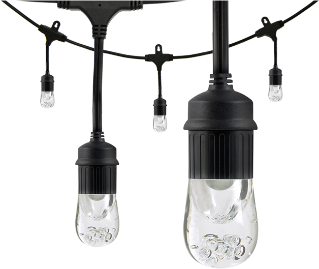 Enbrighten Classic Led Café String Lights, 36ft - Enbrighten 33307 Cafe Led Lights (18ft; 9 Acrylic Bulbs) (636x528), Png Download