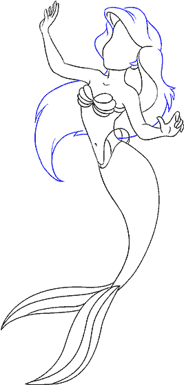 How To Draw Mermaid Ariel In A Few Easy Steps - Drawing (678x600), Png Download