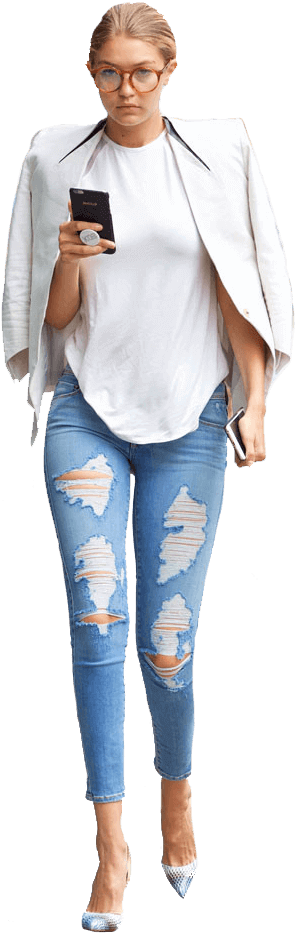 Gigi Hadid - Gigi Hadid Everyday Style 2016 (349x981), Png Download