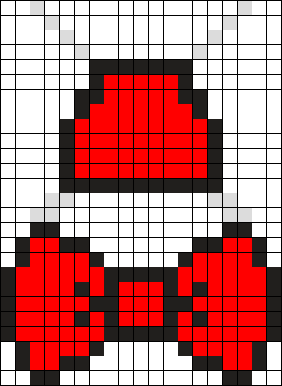 Fez And Bow Tie Perler Bead Pattern / Bead Sprite - Perler Bead Cheer Bow (400x547), Png Download