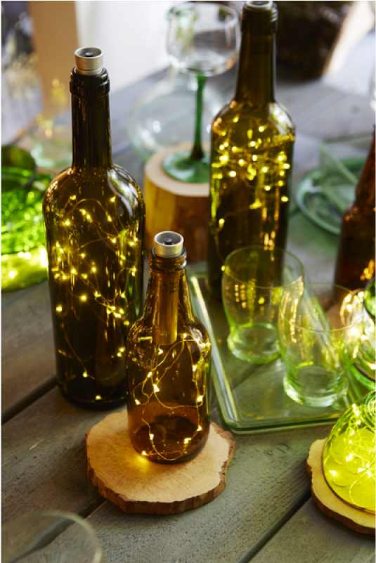 String Lights Bottle Stop 40 Leds Light Essentials - Glass Bottle (800x800), Png Download