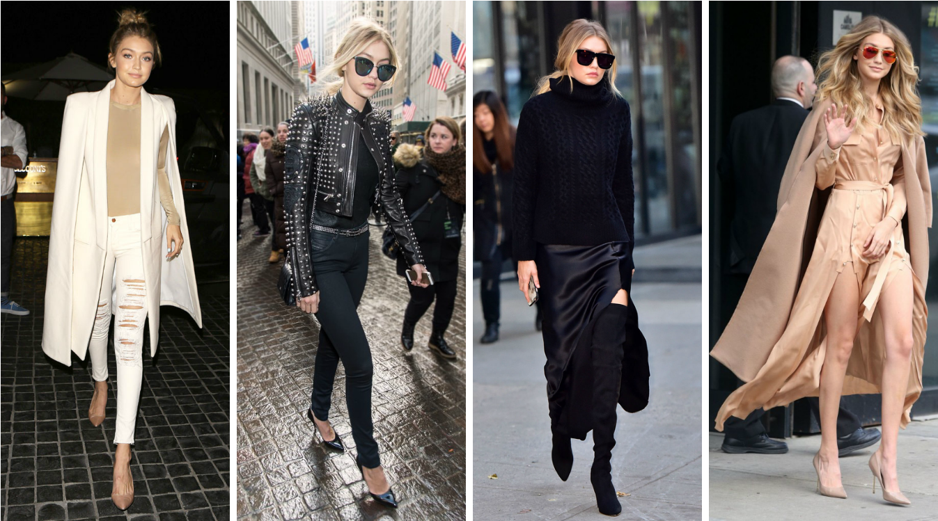 Gigi Has One Of The Most Gorgeous Street Styles That - Lk Bennett Black Over Knees Satin Boots, Size 38,uk (1366x768), Png Download