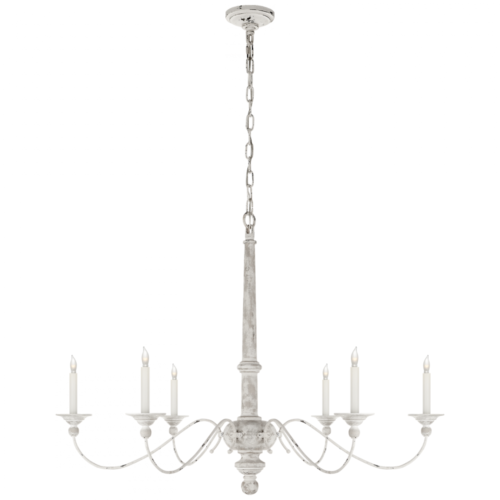 Country Large Chandelier In Belgian White - Visual Comfort Studio Country Chandelier In Belgian (1000x1000), Png Download