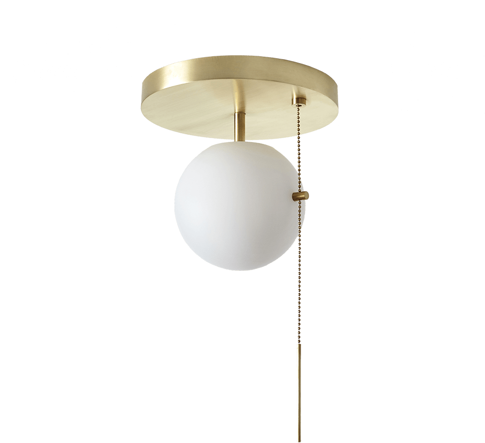 Brass Pull Chain Ceiling Light (1000x1000), Png Download