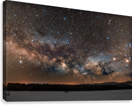 Milky Way Rises Over The Horizon Canvas Print - Milky Way (429x344), Png Download