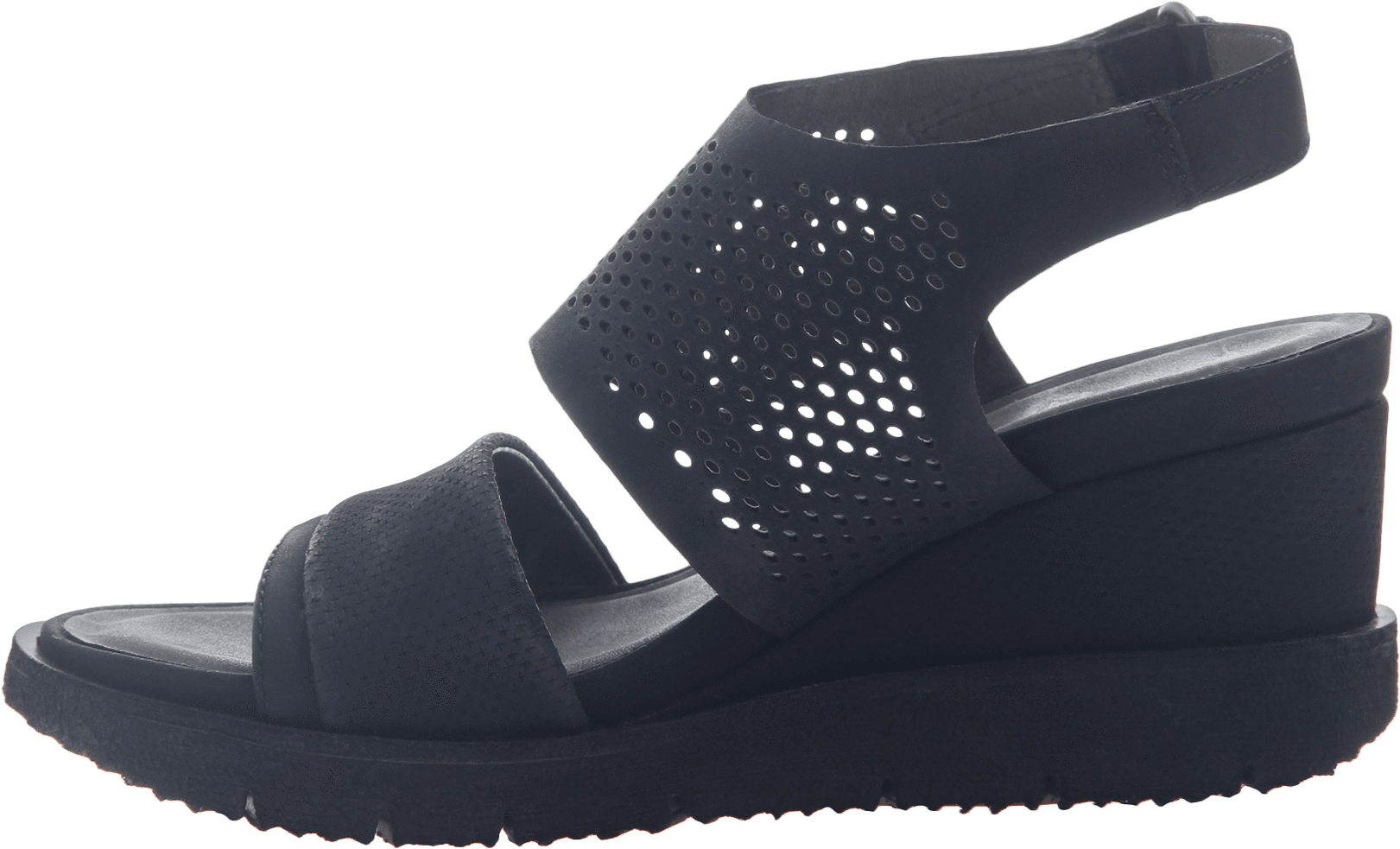 Womens Light Weight Sandal Wedge Milky Way In Black - Sandal (1782x1782), Png Download