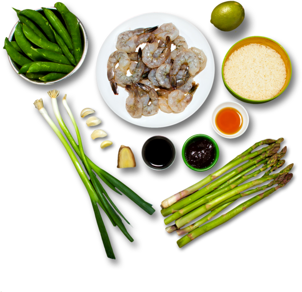 Shrimp & Asparagus Fried Rice - Side Dish (664x700), Png Download