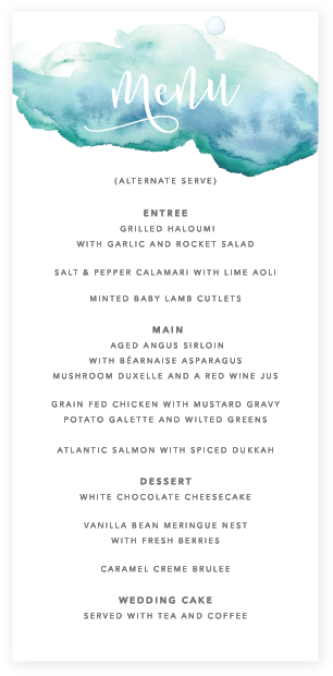 Watercolour Menu - Watercolor Painting (319x633), Png Download