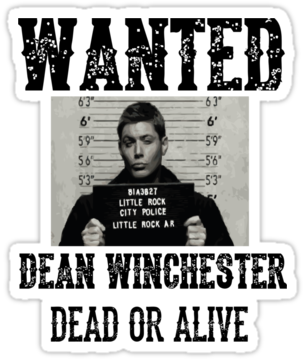 Dean Winchester Wanted Sign&quot - Supernatural Wanted Tv Series 16x12 Print Poster (375x360), Png Download