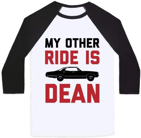 My Other Ride Is Dean Winchester Baseball Tee - I M Not Single I Have A Cat (484x484), Png Download