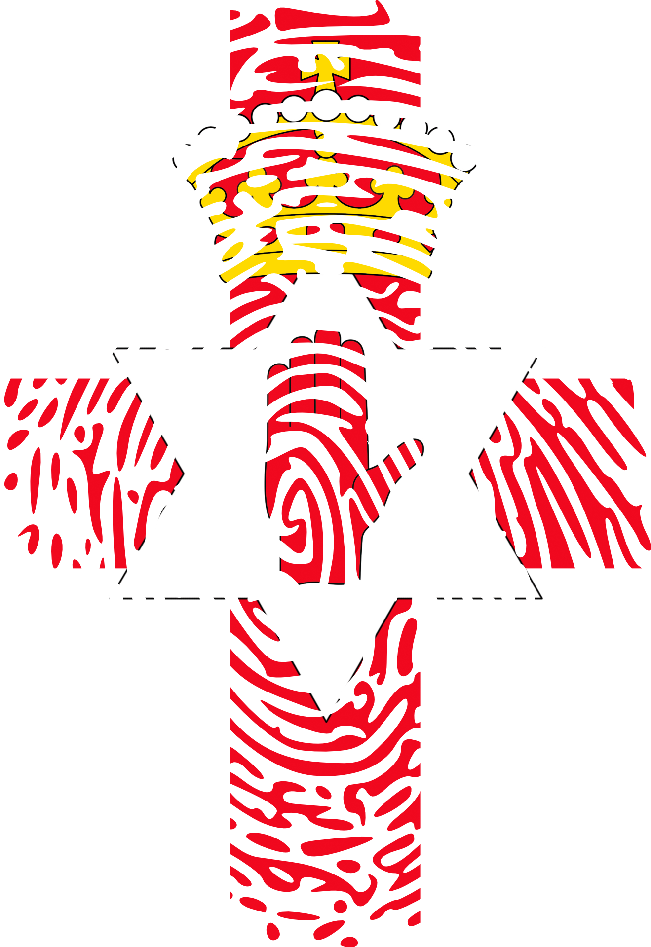 Fingerprints Flag North Ireland 1479262 - Fingerprint Clipart Black And White (1319x1920), Png Download