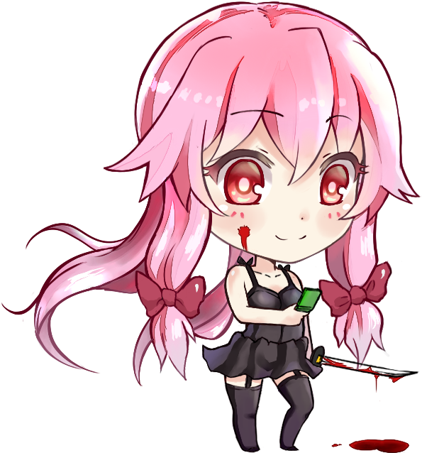 Yuno Mirai Nikki, Mirai Nikki Future Diary, Yuno Gasai, - Chibi Yuno (677x645), Png Download