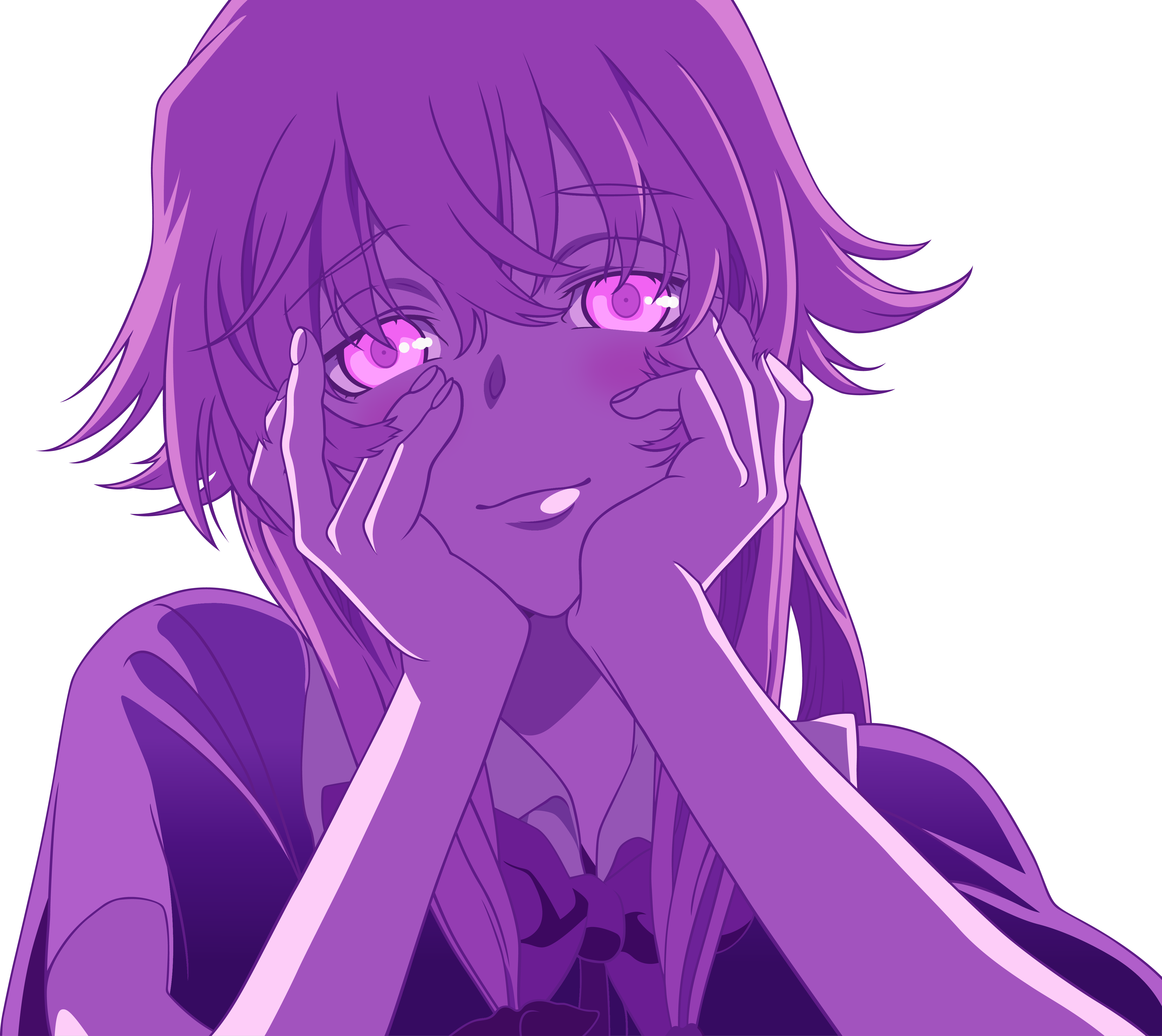 Future Diary Png Clipart Black And White Stock - Mirai Nikki Yuno (4655x4153), Png Download
