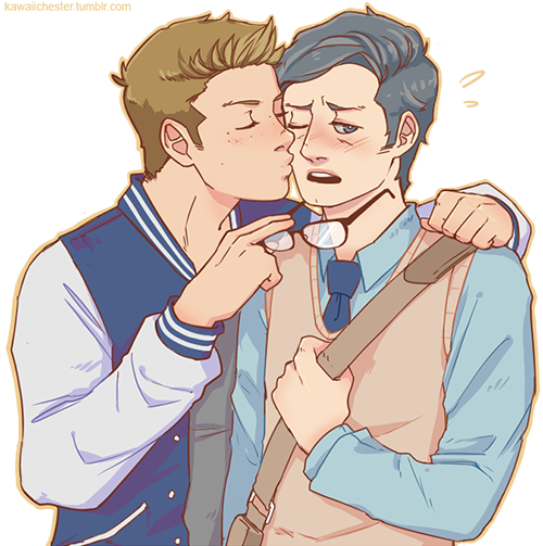 • My Art Supernatural Dean Winchester Castiel Destiel - Grethan Smut Fan Art (500x503), Png Download