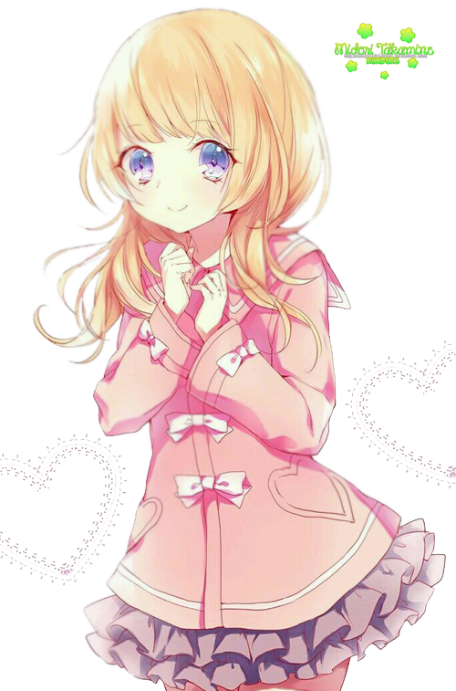 Aw This Anime Girl Looks Really Cute -credit To Really - Anime Girl Pink Render (500x757), Png Download
