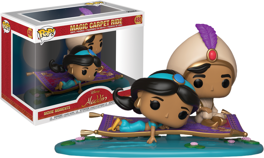 Aladdin Movie Moments Aladdin And Jasmine Magic Carpet - Pop Vinyl (886x531), Png Download