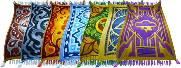 Stormy Flying Carpet Mount - Motif (625x237), Png Download