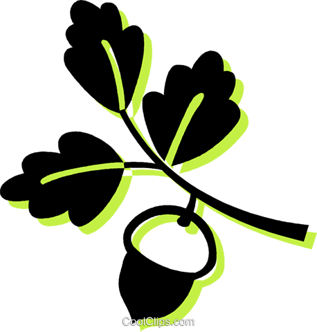 Acorn And Leaves Royalty Free Vector Clip Art Illustration - Acorn (458x480), Png Download