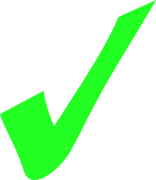 Bright Green Mark Clip - Bright Green Check Mark (516x594), Png Download