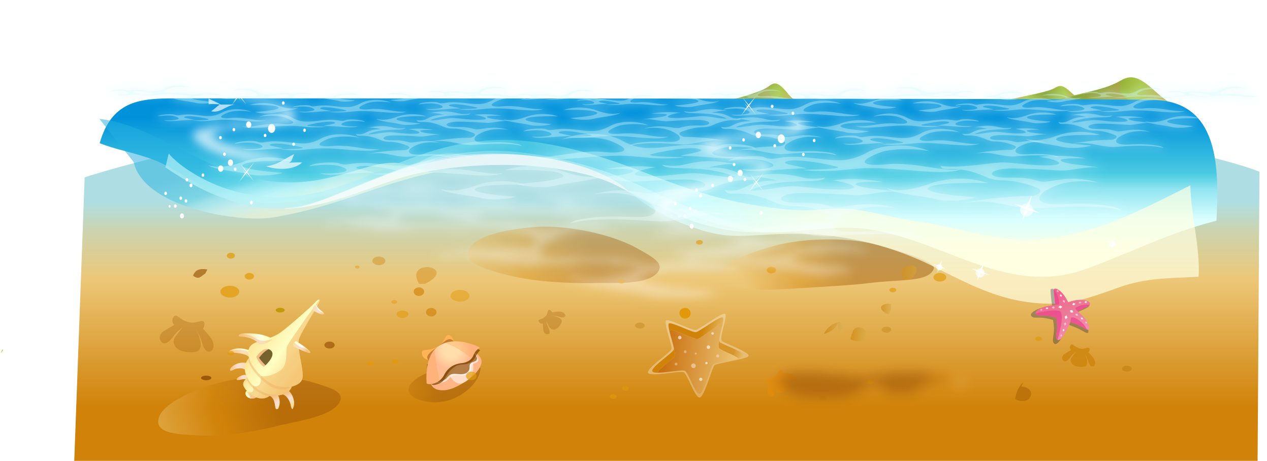 Transprent Png Free Download - Beach (2628x932), Png Download