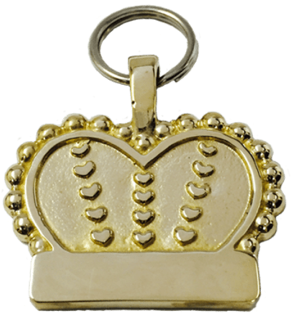 Download Medium Bronze Crown & Heart Tag Keychain Full Size PNG