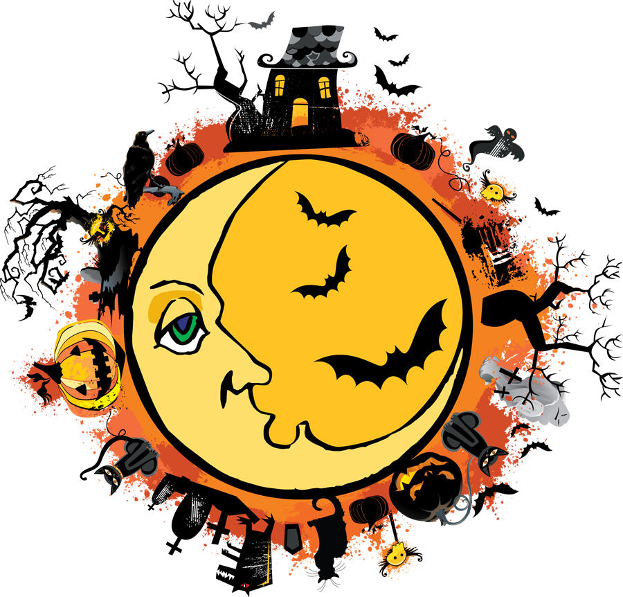 Halloween Moon Clip Art - Halloween Pumpkin Throw Blanket (900x862), Png Download