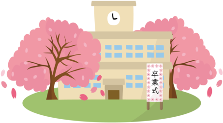 Japanese Cherry Blossom Viewing, Graduation Ceremony - Japanese Entrance Ceremony Illustrations Png (480x480), Png Download