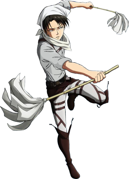 Shingeki No Kyojin - Attack On Titan Levi Cleaning (500x693), Png Download