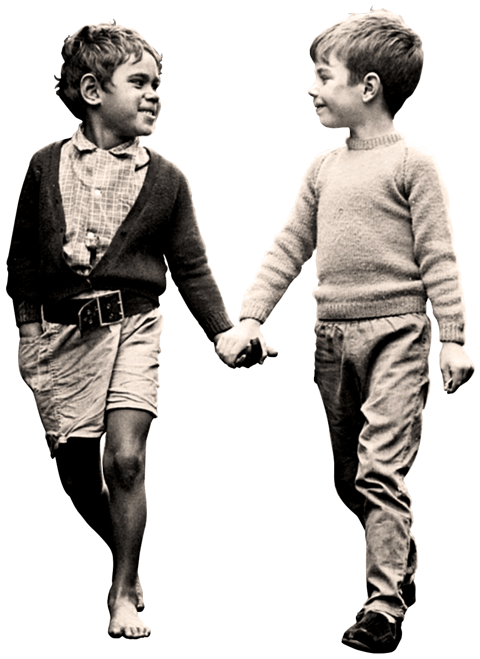 Two Lads Walking - Australia (972x1309), Png Download