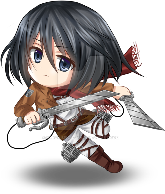 Vector Transparent Stock Chibi Ackerman By Rinco Xv - Shingeki No Kyojin Mikasa Chibi (600x706), Png Download