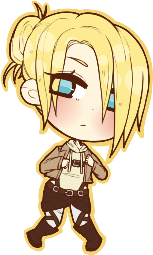 Fanart Drawing Attack On Titan - Attack On Titan Chibi Annie (600x875), Png Download