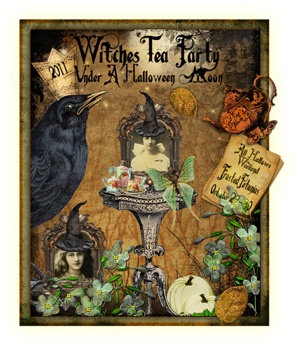 Under A Halloween Moon The Witches Tea Party Day Two - Halloween Witches Tea Party (640x622), Png Download