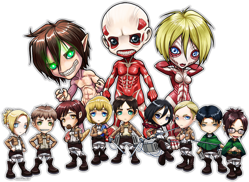 Chibi, Shingeki No Kyojin, And Attack On Titan Image - Shingeki No Kyojin Wallpaper Chibi (500x374), Png Download