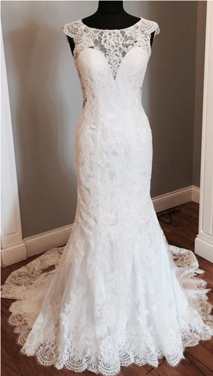 White Wedding Dresses, White Lace Wedding Dresses, - Wedding Dress (750x750), Png Download