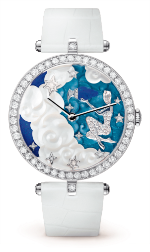 Lady Arpels Zodiac Aquarius Watch,shiny Alligator, - 梵 克 雅 宝 水瓶 座 (535x535), Png Download