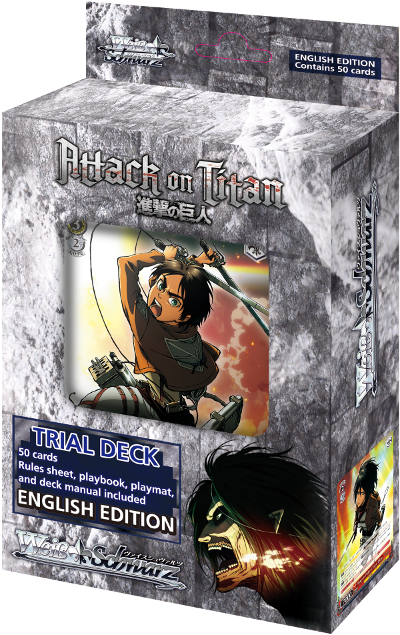 Attack On Titan - Weib / Schwarz Attack On Titan Trial Deck Card Game (500x667), Png Download