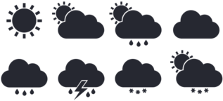 Download The Free Weather Icons Set - Flat Weather Icon Png (400x300), Png Download